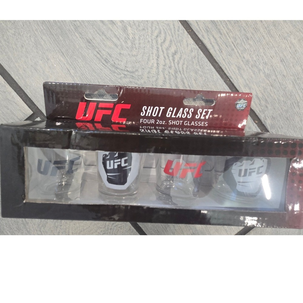 UFC Ultimate Fighting Championship 4 Piece Shot Glass Set 2oz Barware New